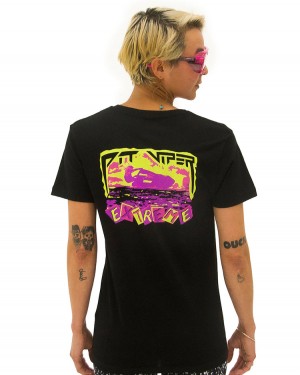 Pit Viper Jet T-shirt Svarta | IYP-612850